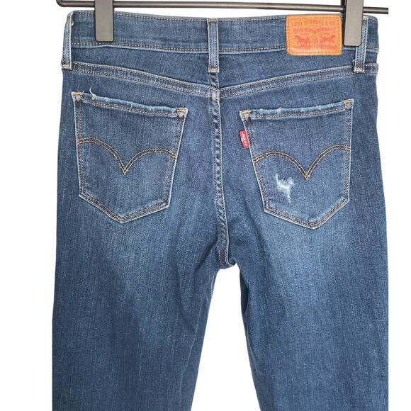 Levi’s 711 Skinny Mid Rise Ripped Jeans size 27 - Picture 3 of 4